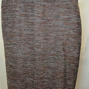 Ann Taylor Black and Brown Textured Midi Skirt